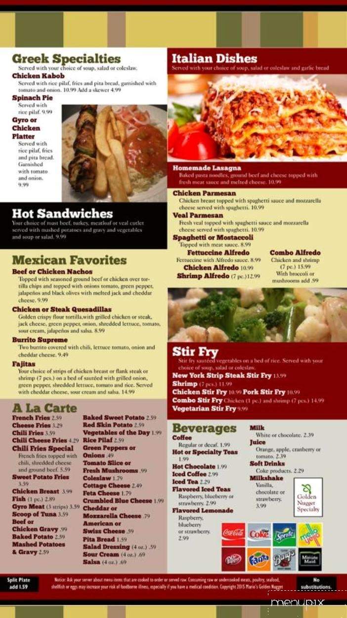 Nugget - Oxford, MI menu_pic