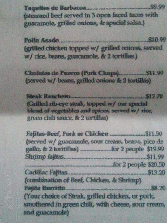 El Parralito Mexican Restaurant - Aurora, CO menu_pic