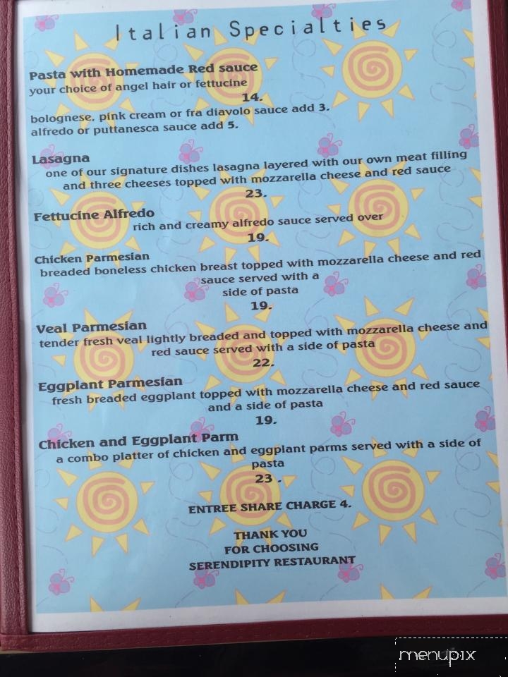 Serendipity Restaurant - Millsboro, DE menu_pic