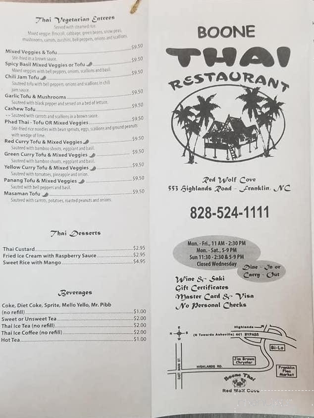 Boone Thai Restaurant - Franklin, NC