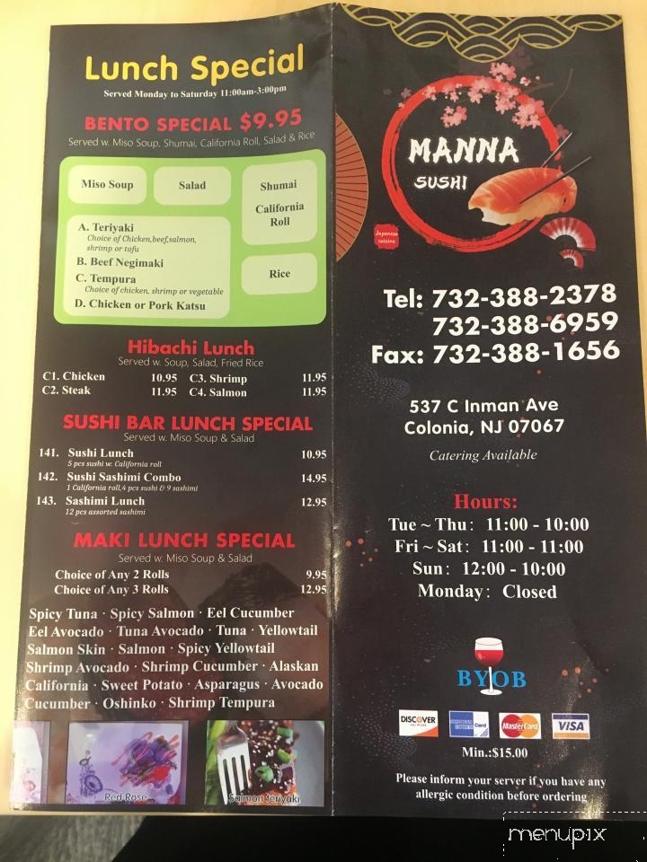 Manna Sushi - Colonia, NJ