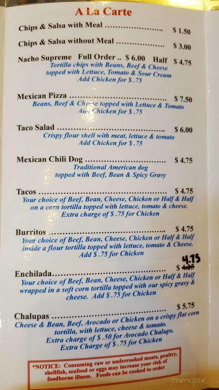 Oye Amigos - Marshall, MI menu_pic