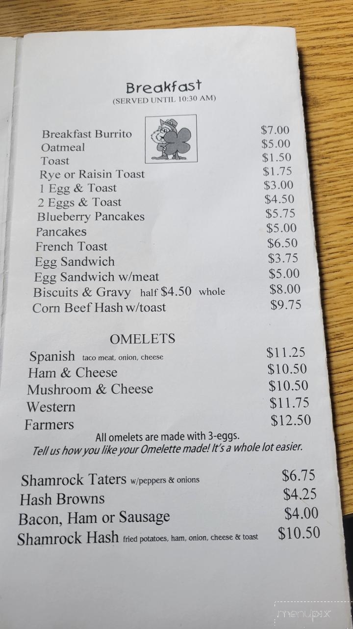 Shamrock Tavern - Freeport, MI menu_pic