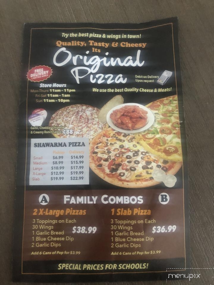 Original Pizza - Hamilton, ON menu_pic