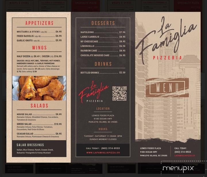 La Famiglia Pizza - Pawleys Island, SC menu_pic