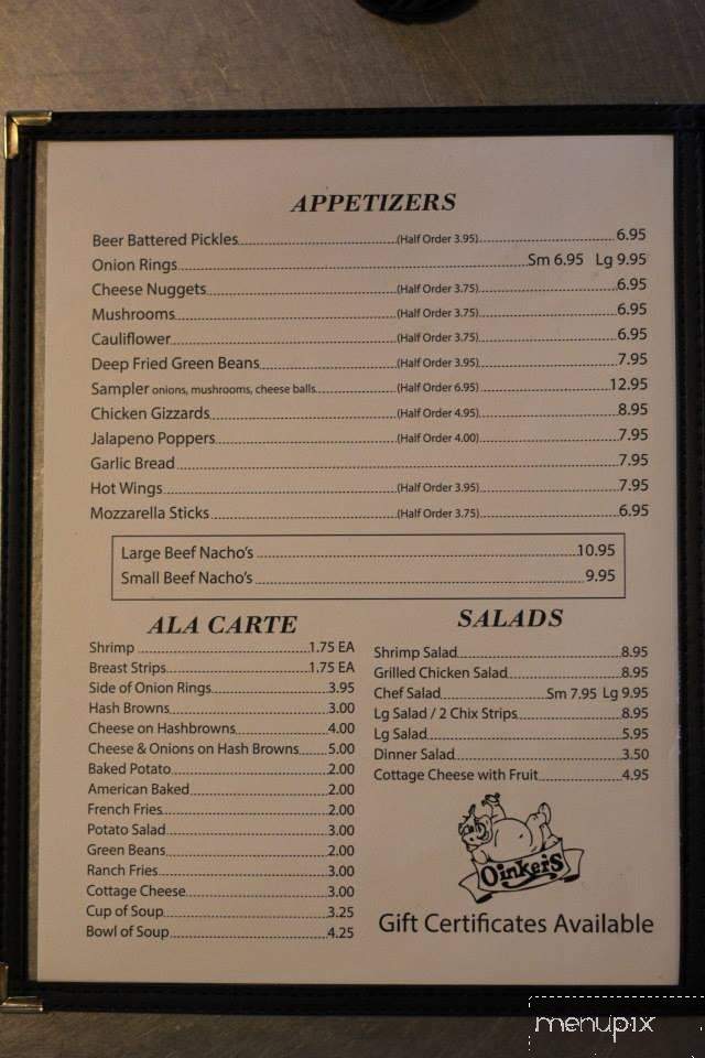 Oinkers Lounge and Grill - Atlantic, IA menu_pic