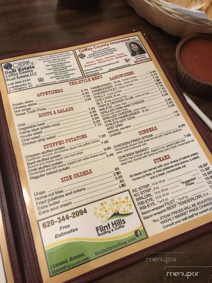 Silverado's - Piqua, KS menu_pic