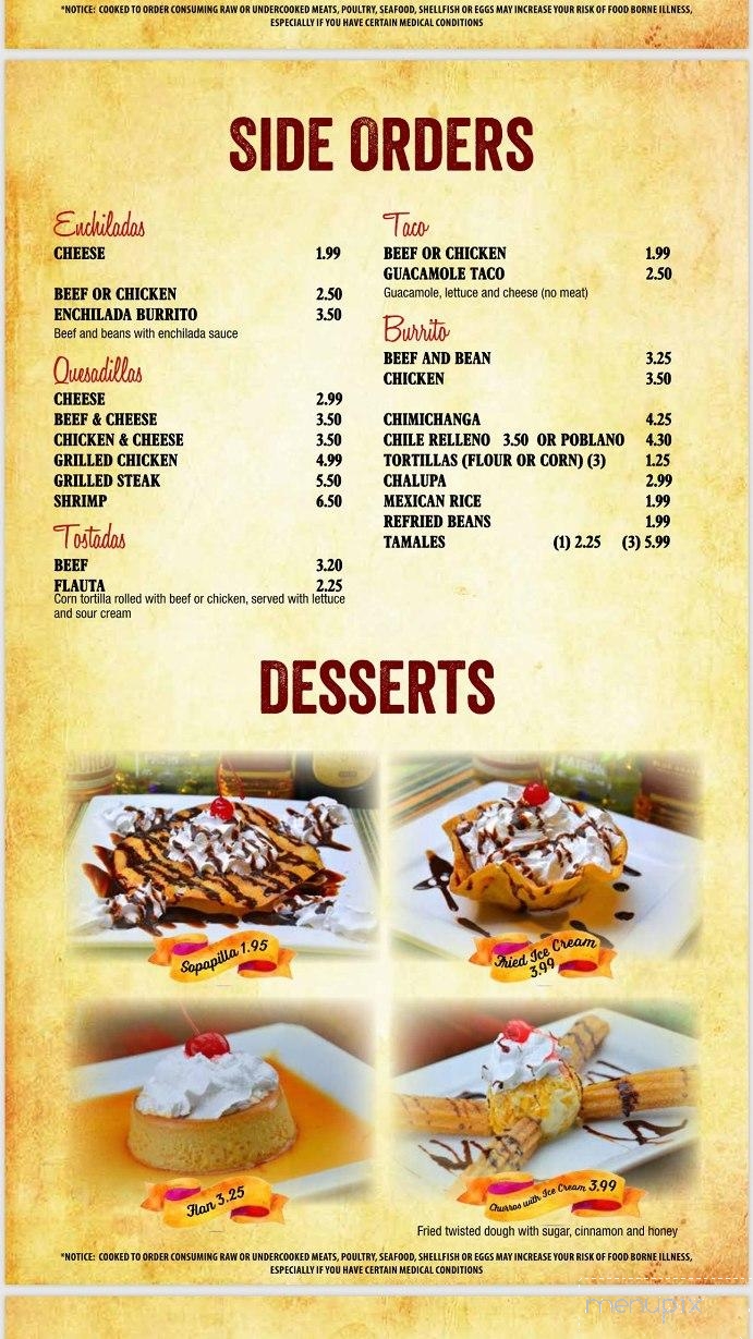 El Sombrero Mexican Restaurant - Mccomb, MS menu_pic