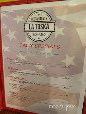 La Toska - Cedar Hill, TX menu_pic