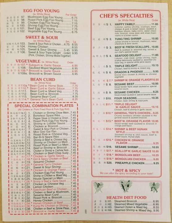 Menu Of Lucky Kitchen In Homer Ny 13077