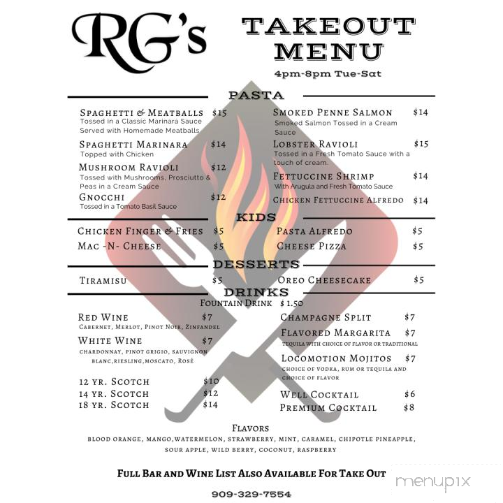 RG's American Grill - Redlands, CA menu_pic