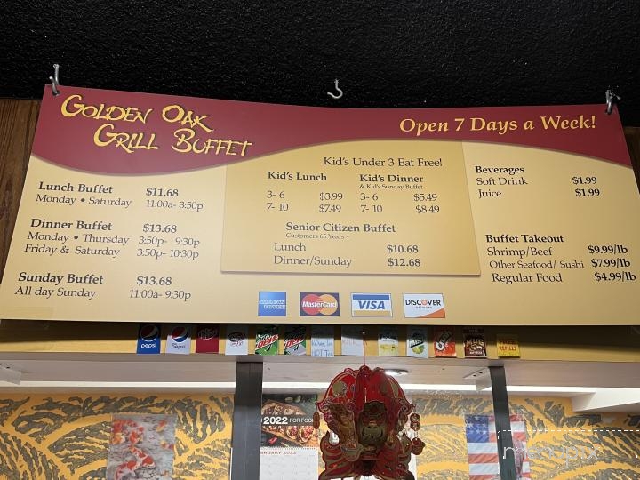 Golden Oak Grill Buffet - Oak Ridge, TN menu_pic