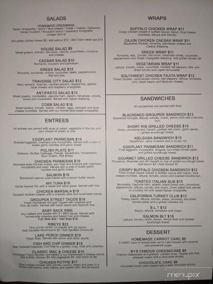 Joe's B1 Tavern - Keego Harbor, MI menu_pic