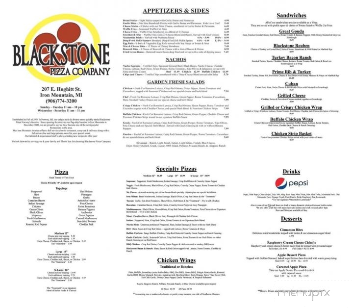 Blackstone Pizza Company - Iron Mountain, MI