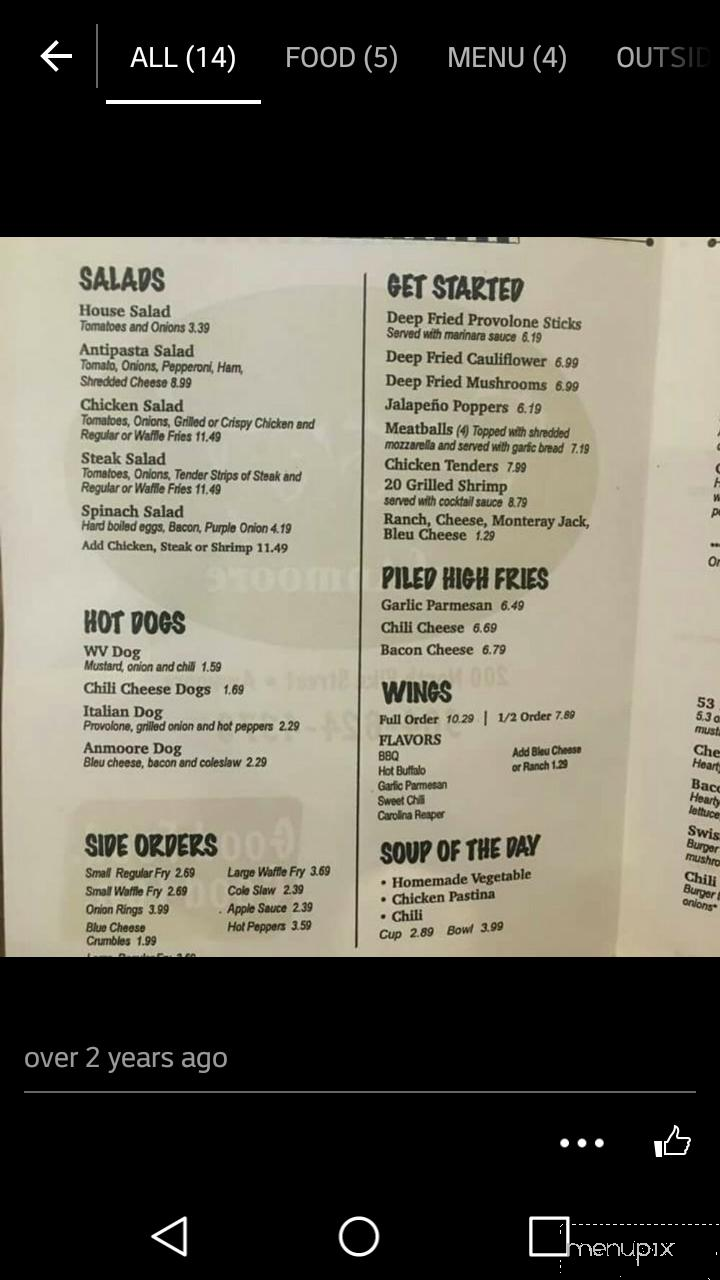 Casey's Restaurant of Anmoore - Anmoore, WV menu_pic