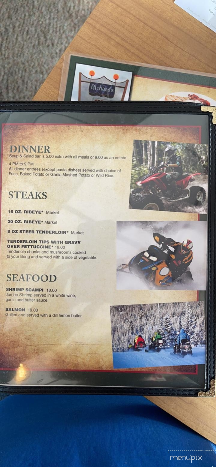 Richards' Family Restaurant - Dunbar, WI menu_pic