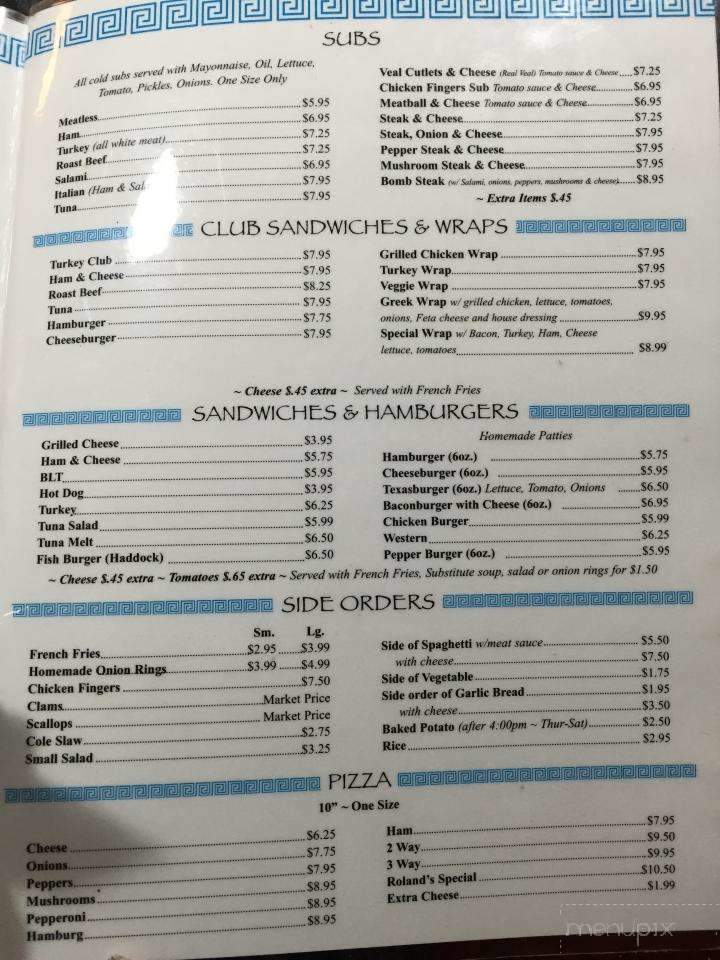 Roland's Restaurant - Nashua, NH menu_pic