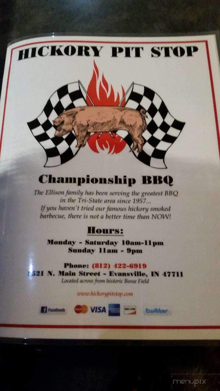 Hickory Pit Stop - Evansville, IN menu_pic