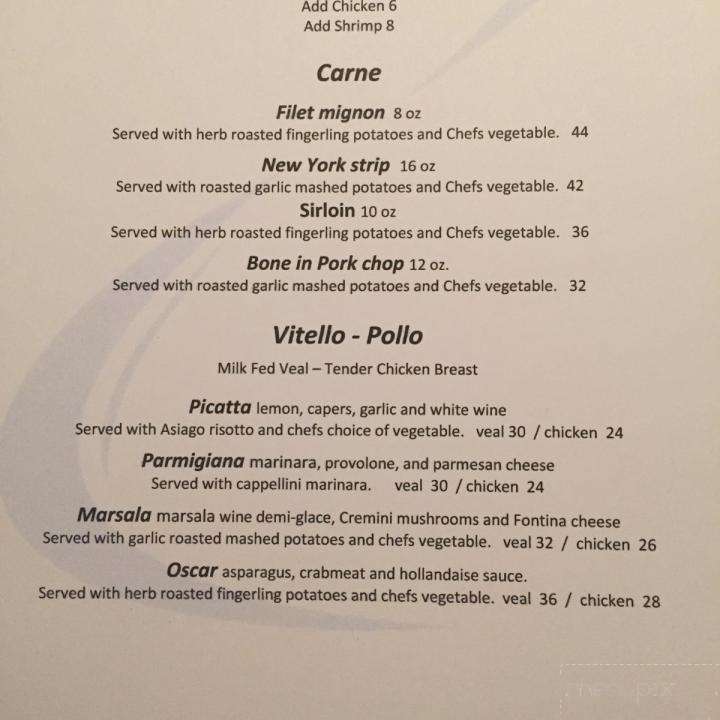 Alpine Ristorante - Snowshoe, WV menu_pic