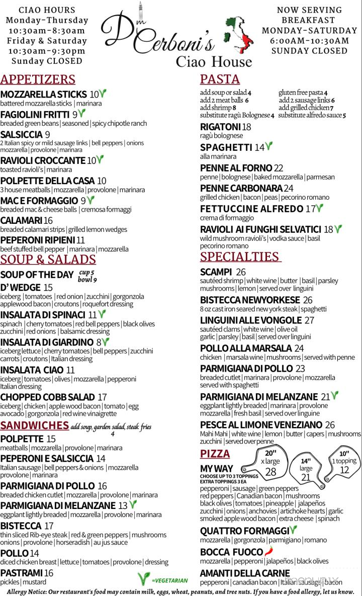 D Cerboni's Ciao House - Apple Valley, CA menu_pic
