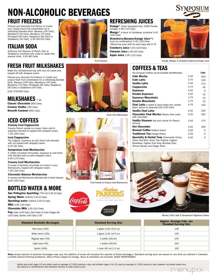 Symposium Cafe Restaurant Whitby - Whitby, ON menu_pic