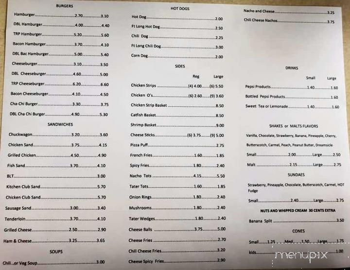 Mil's Dairy Drive-In - Whitesville, KY menu_pic