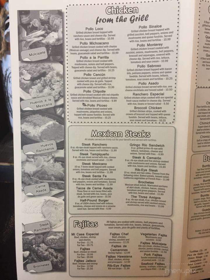 Mi Casa Mexican Restaurant - Corbin, KY menu_pic