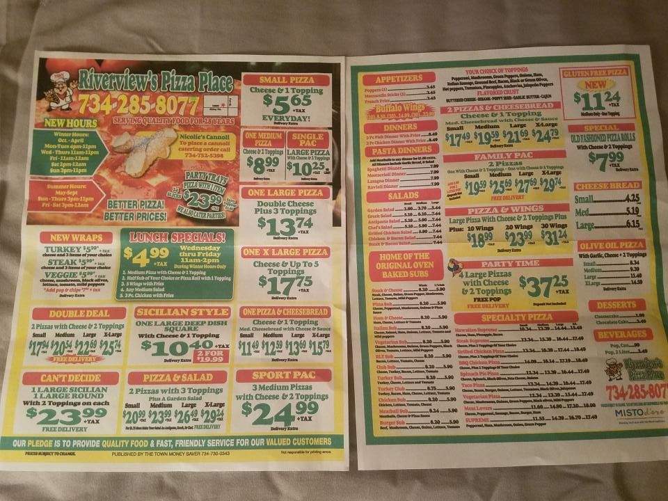 Riverview Pizza Place - Riverview, MI menu_pic
