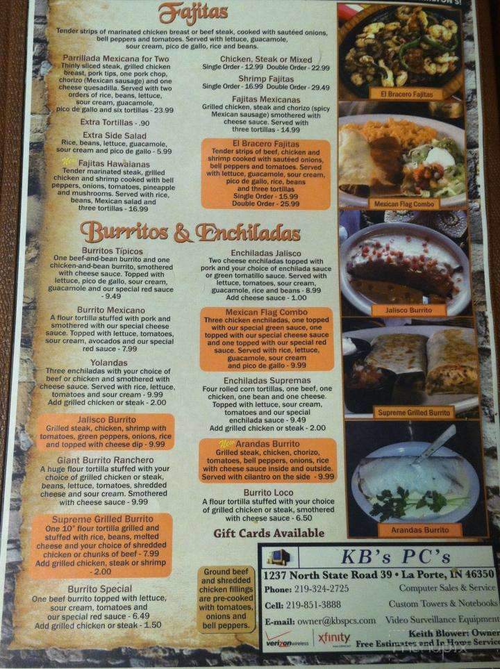 El Bracero - Michigan City, IN menu_pic
