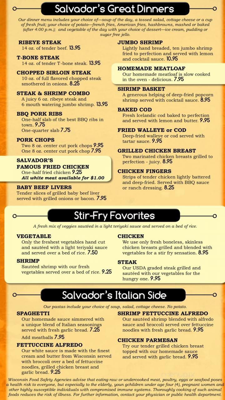 Salvador's - Beloit, WI menu_pic