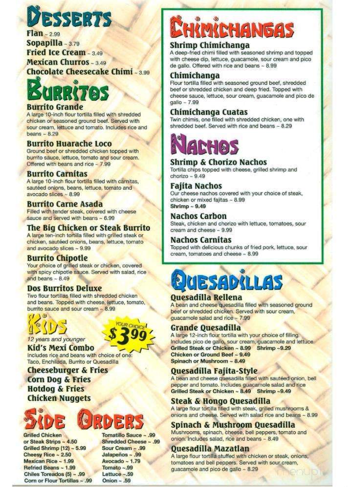El Hurache Loco - Bremen, IN menu_pic