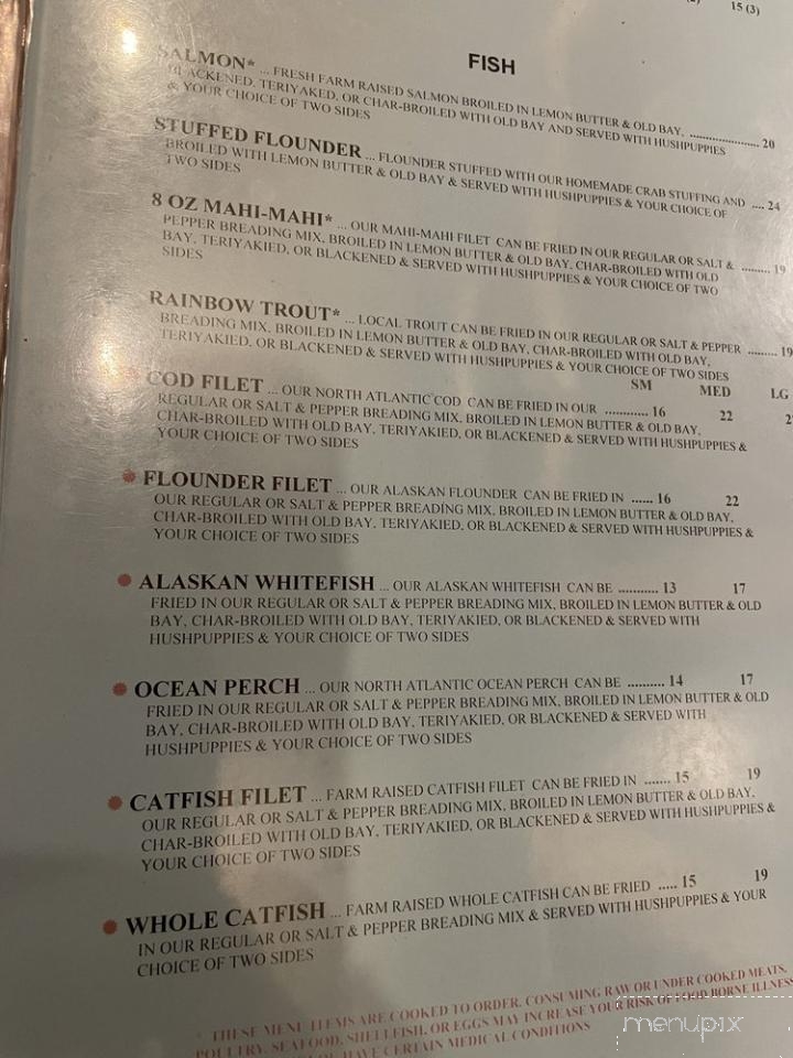 Mike's Inland Seafood - Boone, NC menu_pic