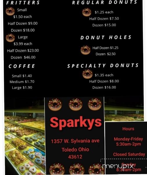 Sparky's Donuts & Ice Cream - Toledo, OH menu_pic