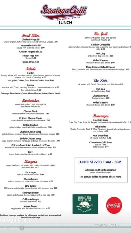 Saratoga Grill - Wildwood Crest, NJ menu_pic