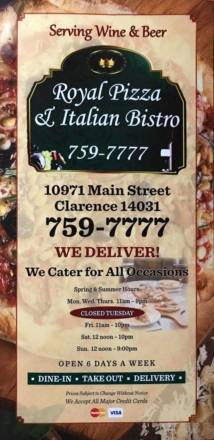 Royal Pizza & Italian Bistro - Clarence, NY menu_pic