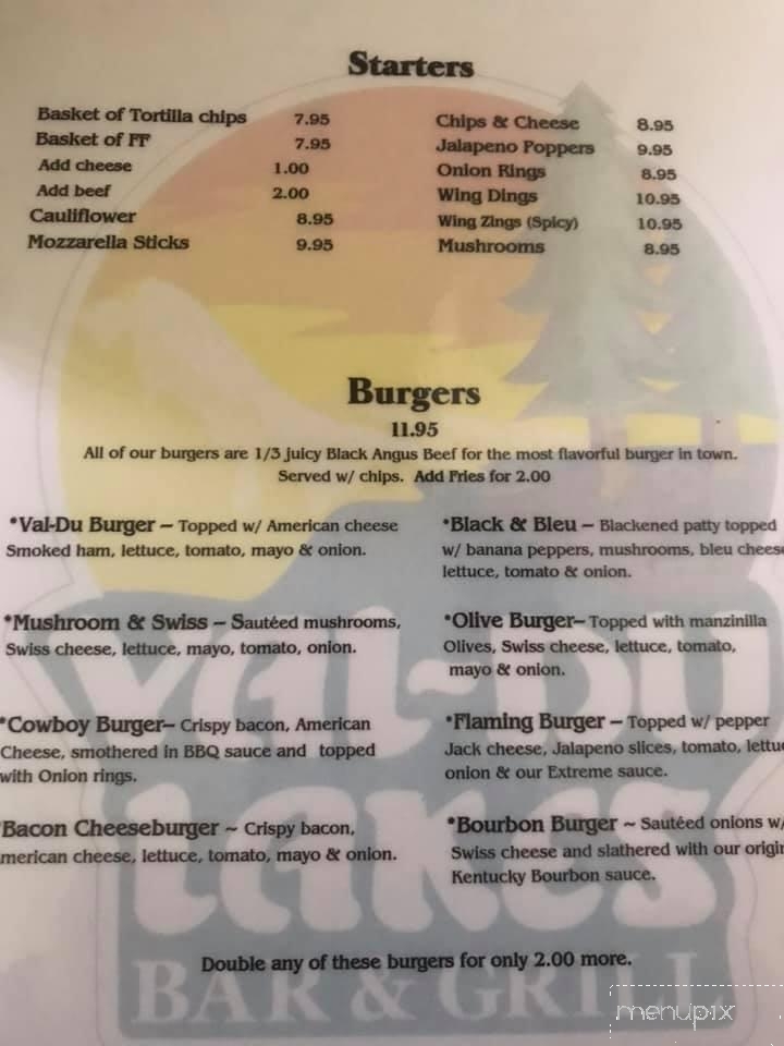 Val Du Lakes Bar & Grill - Mears, MI menu_pic