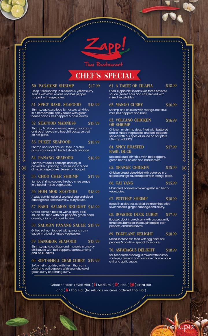 Zapp Thai Restaurant - Greenfield, IN menu_pic