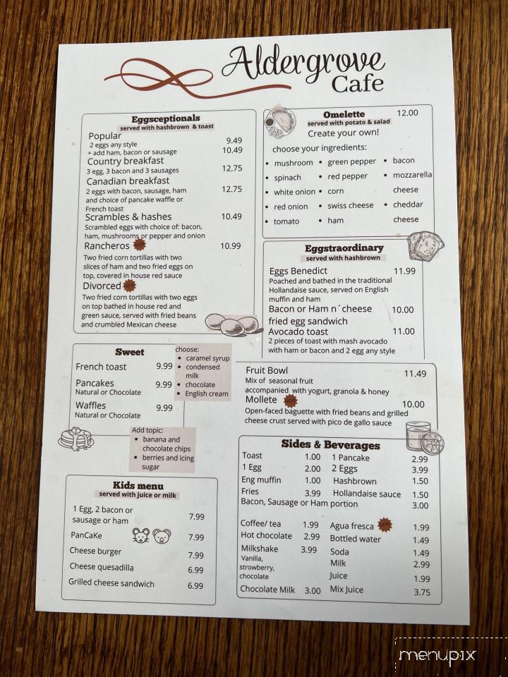 Aldergrove Cafe - Aldergrove, BC menu_pic