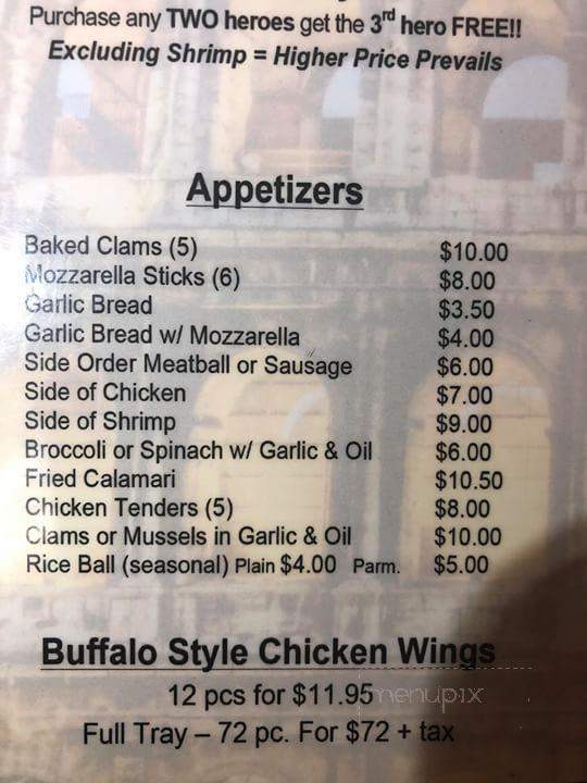 Little Joe's III - East Setauket, NY menu_pic