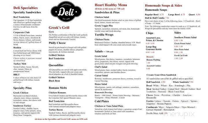 Corporate Deli - Greenville, SC menu_pic