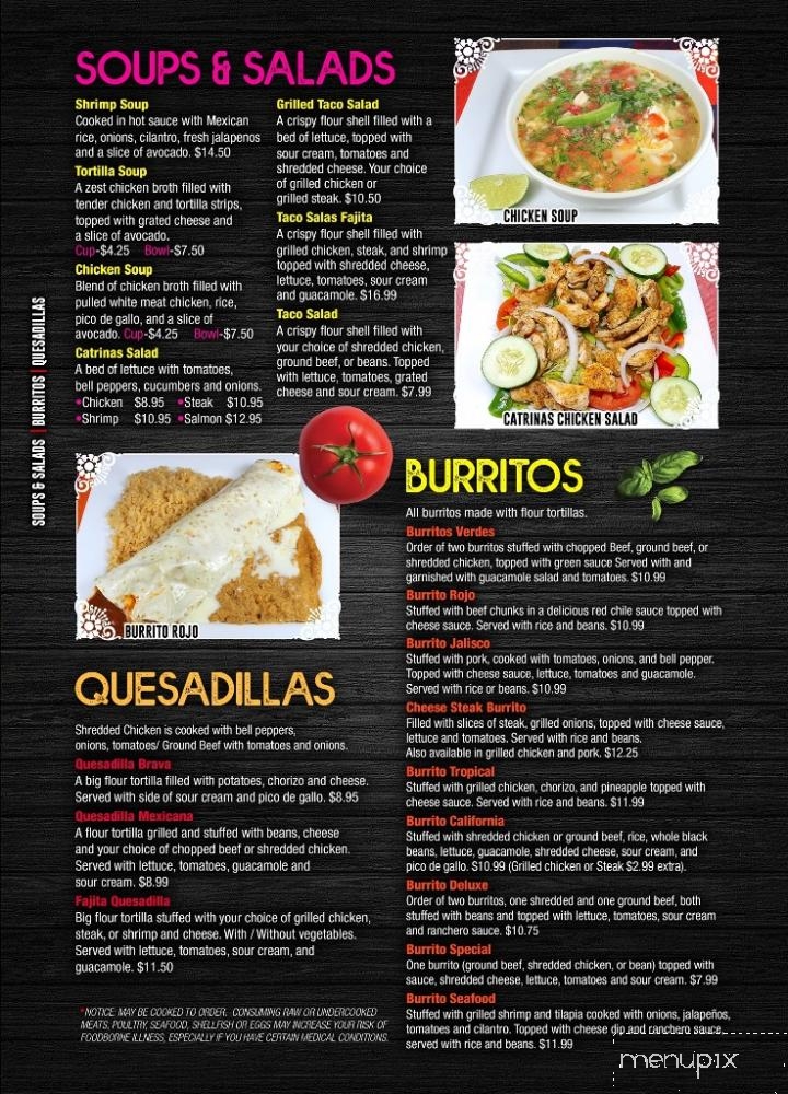 Catrinas Mexican Bar & Grill - Gainesville, GA menu_pic