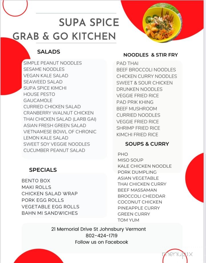 Supa Spice - St Johnsbury, VT menu_pic