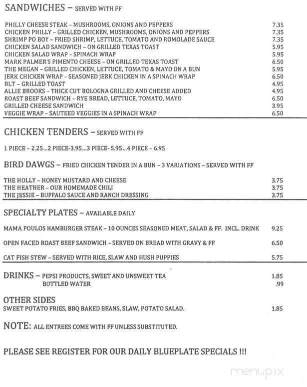 Local's Grill - Florence, SC menu_pic