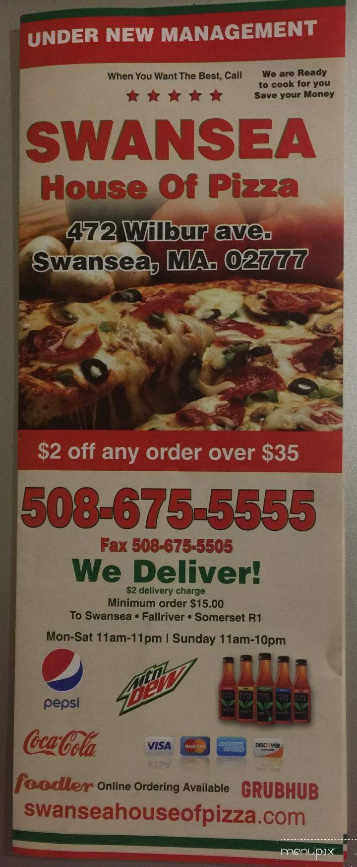 Swansea House of Pizza - Swansea, MA menu_pic
