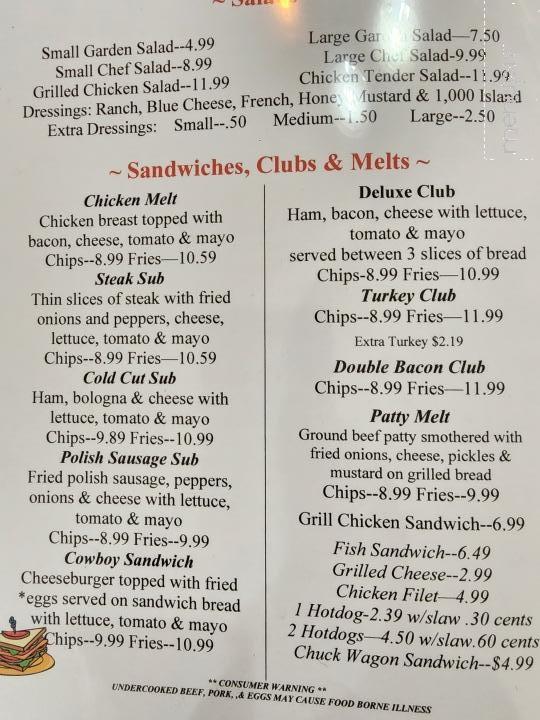 Dudley's Truck Stop - Rocky Mount, VA menu_pic