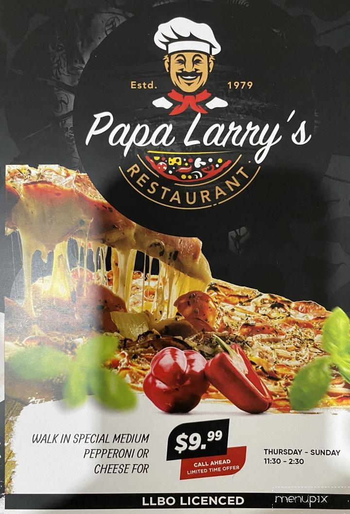 Papa Larry's Restaurant - Prescott, ON menu_pic