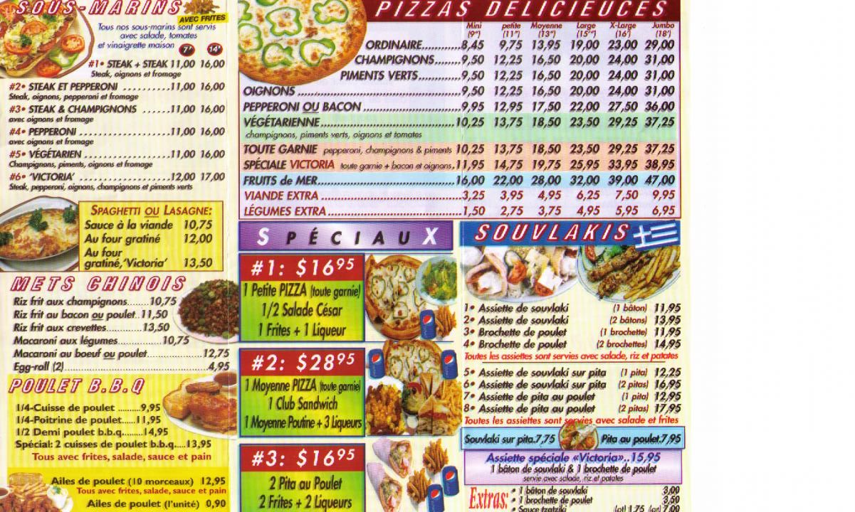 Restaurant Victo Victoria - Victoriaville, QC menu_pic