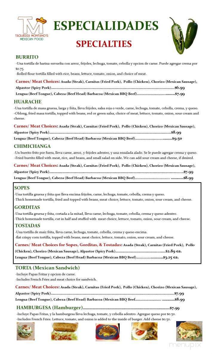 Taqueria Montano's Mexican Food - Port Saint Lucie, FL menu_pic