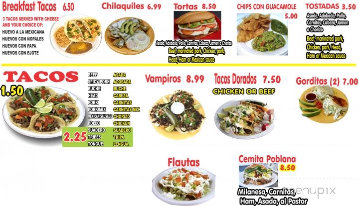 Taqueria El Valle - Taylorsville, UT menu_pic