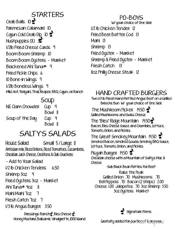 The Salty Landing - Etowah, NC menu_pic